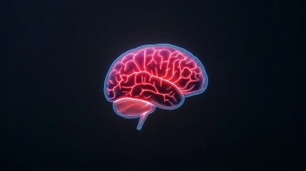 Obraz premium Neon Brain Illustration
