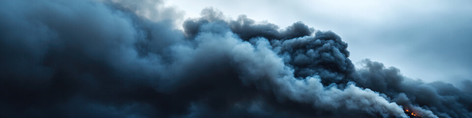 Obraz premium Dense Smoke Plume from a Fire