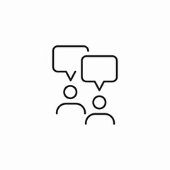 Fototapeta premium interpersonal discussion icon sign vector