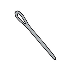 Vector hand drawn sketch doodle colored needle isolated on white background