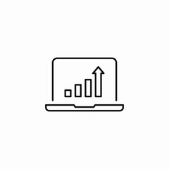 laptop web analytics icon sign vector