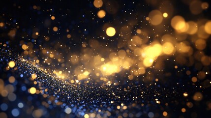 Fototapeta premium Golden and Blue Glitter Sparkle Background