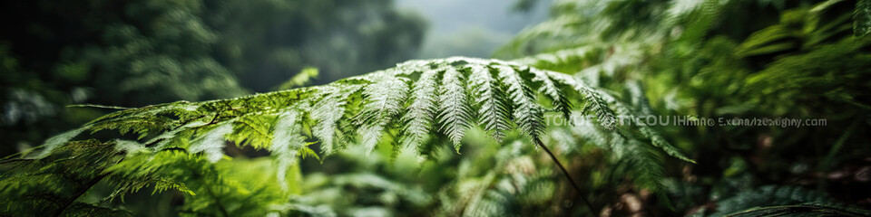 Close-up Photograph of a Fern Frond in a Forest Setting