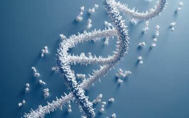 Naklejka premium Abstract DNA Double Helix Structure, 3D Render, Science, Biology, Genetic Code, Medical Research