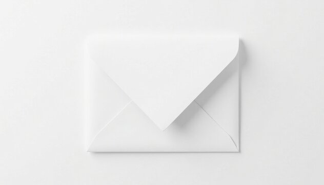 A large white envelope mockup on a plain white space, space, envelope