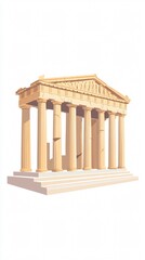 Fototapeta premium Majestic Temple: A Glimpse into Ancient Greek Architecture and History