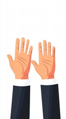 Raised Hands in Business Attire: A Symbol of Communication and Engagement in the Corporate World