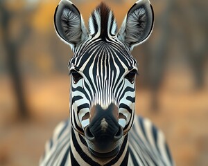 Naklejka premium Close-up portrait of a zebra.