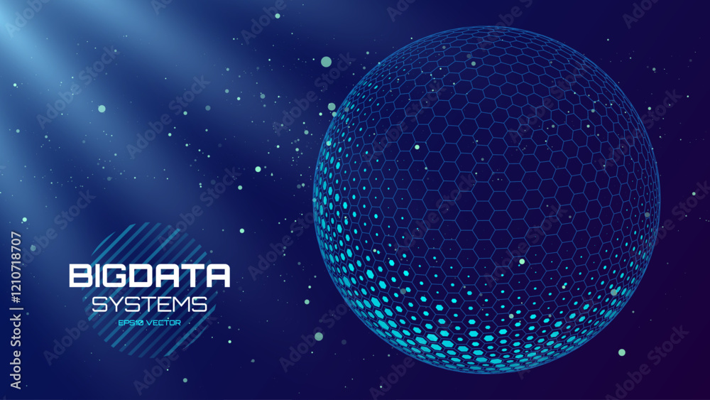 Fototapete geometric dome shield on a dark background. futuristic glowing protection 3d sphere. technology styl
