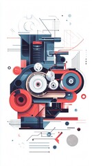 Fototapeta premium Intricate Mechanical Abstract: A Fusion of Art and Engineering