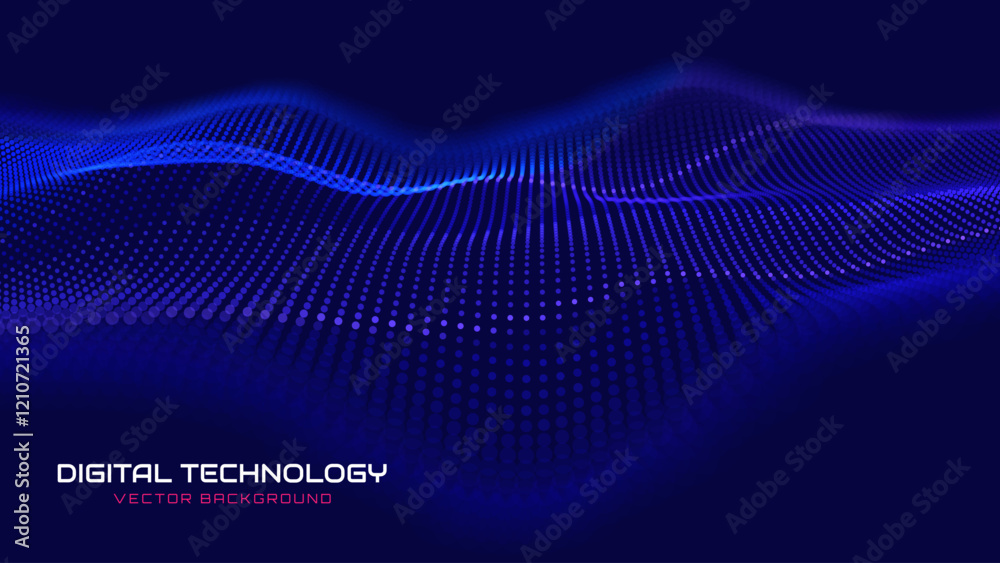 Fototapete Cyber Big Data Flow Particles Bokeh. Digital Neural Network. Concept of AI Artificial Intelligence Technology Machine Deep Learning. Digital Communication. Science Technology Presentation Vector.