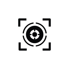 Target and aim icon. Aim gun. Focus icon. Red Crosshair. Shooting Icon of firearms. Drawing aim. Precisely target. Successfully target. Effectively Photo target sign. Capture Vector .