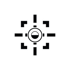 Target and aim icon. Aim gun. Focus icon. Red Crosshair. Shooting Icon of firearms. Drawing aim. Precisely target. Successfully target. Effectively Photo target sign. Capture Vector .