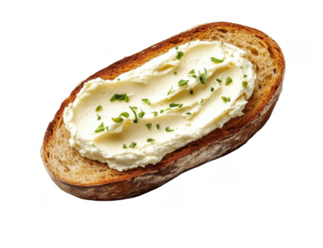 Slice of bread with cream cheese isolated on transparent or white background, png
 - Powered by Adobe