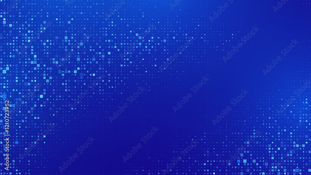 Poster Blue Tech Finance Fintech Background Abstract Pixel Pattern. Abstract Business Tech Science Vector Backdrop.
