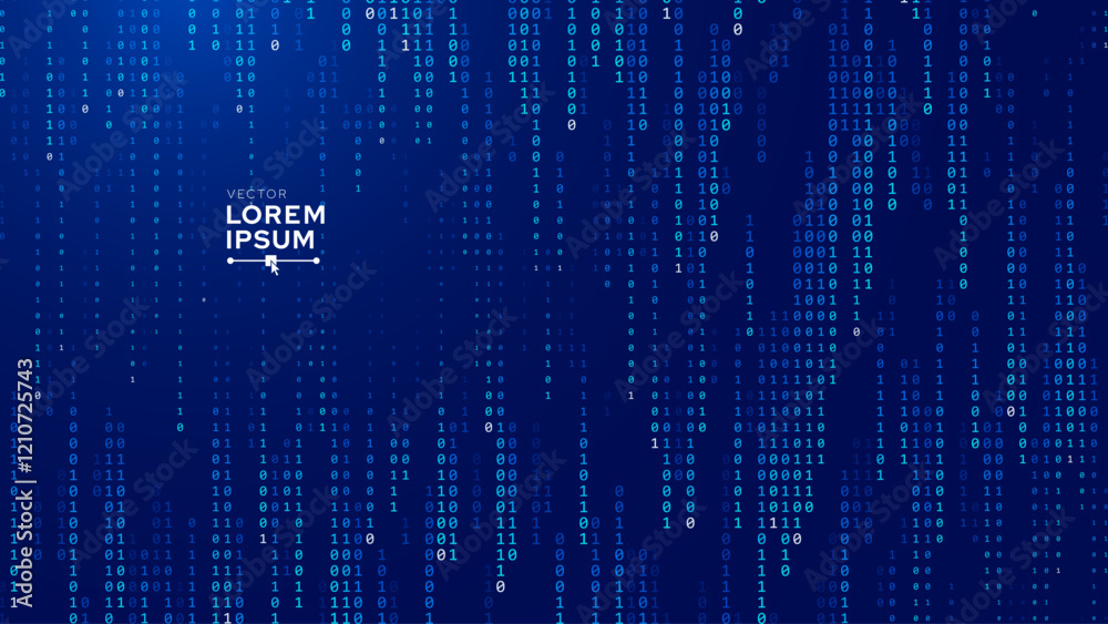 Fototapete Abstract Binary Software Programming Code Background. Random Parts of Program Code. Digital Data Technology Concept. Random Binary Data Matrix Wide Vector Illustration.
