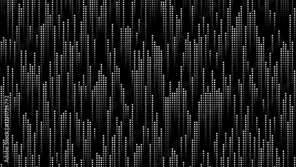 Aufkleber Abstract Digital Mosaic Grid Dots Halftone Tech Background Pattern. White Pixels Moving Fast on Grid. Hi-Tech Minimal Technology Design Texture. Digital Data Flow Transfer. Vector Illustration.