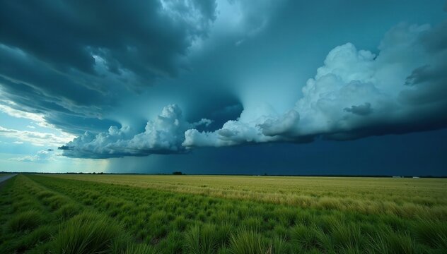 Towering thunderheads gather on a stormy horizon, Wildlife, Ominous