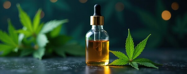 Vape hexahydrocannabinol distillate on a dark background, pharmaceutical, HHC, distillate