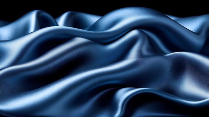 Obraz premium Deep Blue Satin Draped Luxuriously Soft Fabric