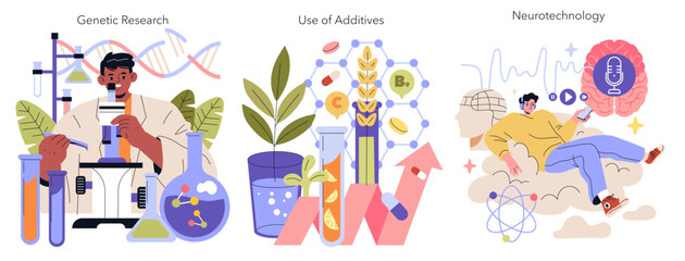 Biohacking. Flat Vector Illustration