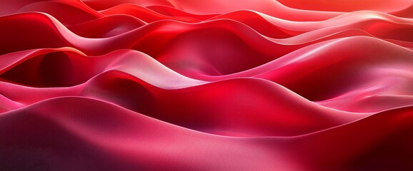 Obraz premium Abstract red flowing waves, smooth curves, 3D render.