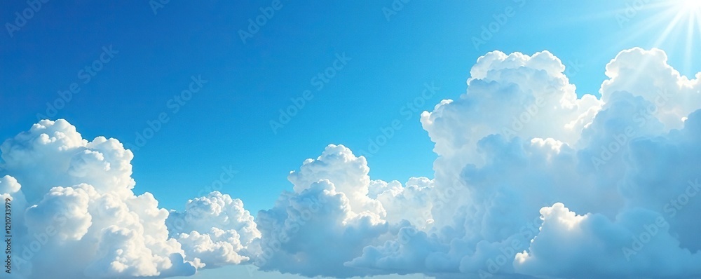 Canvas Prints feathery clouds scatter across the brilliant blue expanse with an intricate feather shape, wispy clo