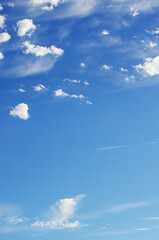 White clouds in blue sky