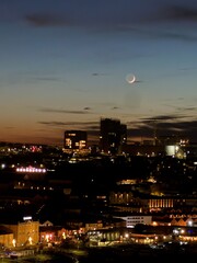 City lights under the stars 