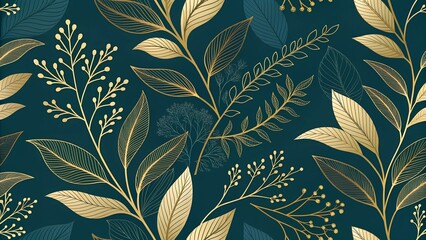 Fototapeta premium seamless pattern with leaves