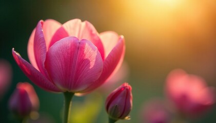 Fototapeta premium Delicate flower petals unfolding in the morning sun, subtle texture, floral motifs, delicate shapes