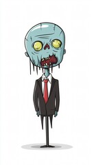 Zombie Businessman: A Cartoon Depiction of an Undead Executive