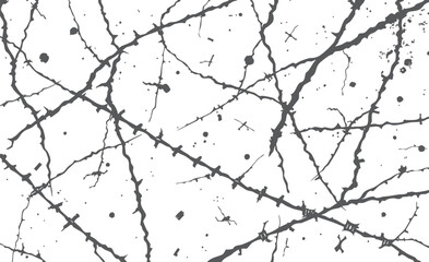 Background with grunge texture, barbed wire, and scratches