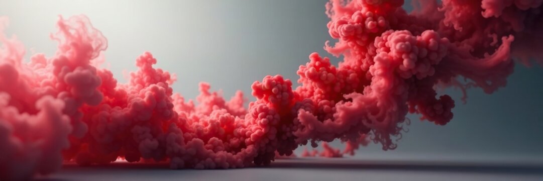 Red smoke drifts aimlessly in an endless expanse of grey, endless expanse, aimless smoke
