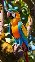 blue and yellow macaw