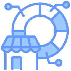 Market Allocation Blue Icon