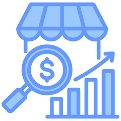 Market Efficiency Blue Icon