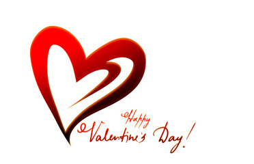 Two Valentines day hearts isolated on white background