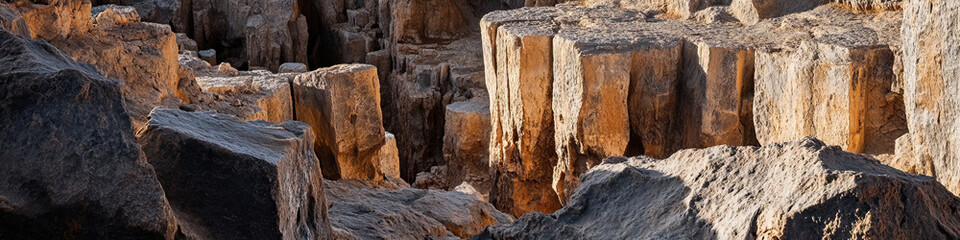 Sunlit Quarry Stone Formation
