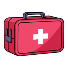 Flat first aid kit vector icon. Med kit for health and emergency care, for medical and healthcare concepts.