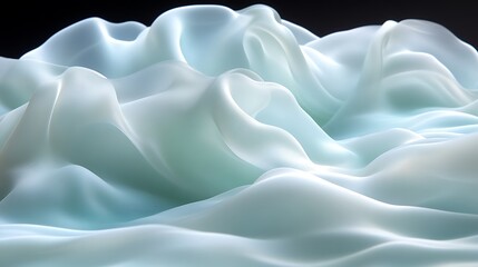 Obraz premium Soft Draped Light Blue Fabric Showing Gentle Waves