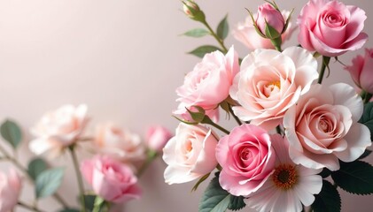 Floral arrangement in shades of pale pink and white, rosa altrosa babyrosa, elegant, floral arrangement