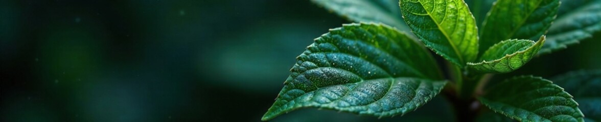 Delicate petals in shimmering black hues, iridescent sheen, leafy greens, texture, foliage
