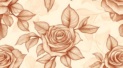 Gentle Watercolor Composition of Roses and Foliage in Pastel Hues