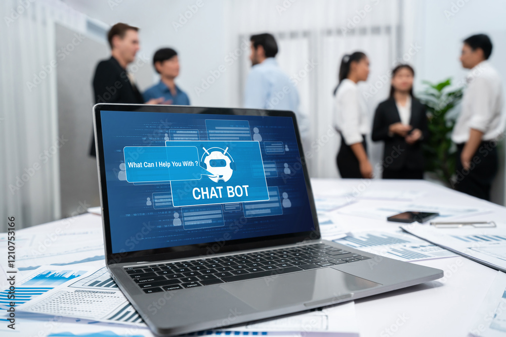 Leinwandbilder chatbot software application for brisk online business that automatically reply to customer question