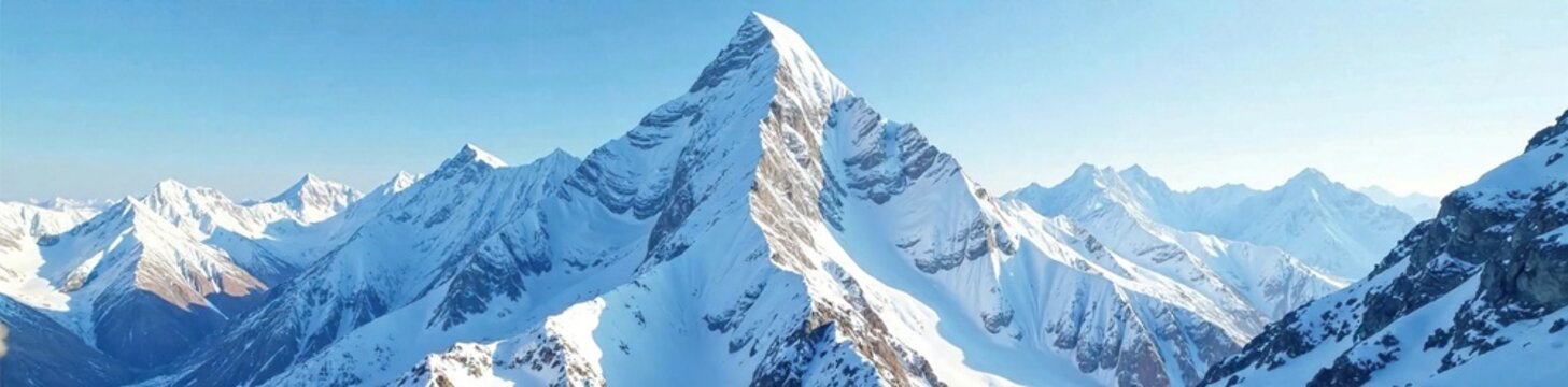 Frosty peak of Nanga Parbat mountain covered in snow and ice, mountains, icy, snow-covered
