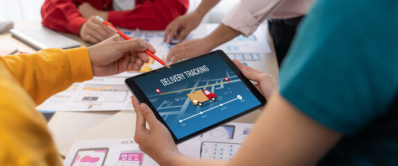 Delivery tracking system for e-commerce and brisk online business to timely goods transportation...