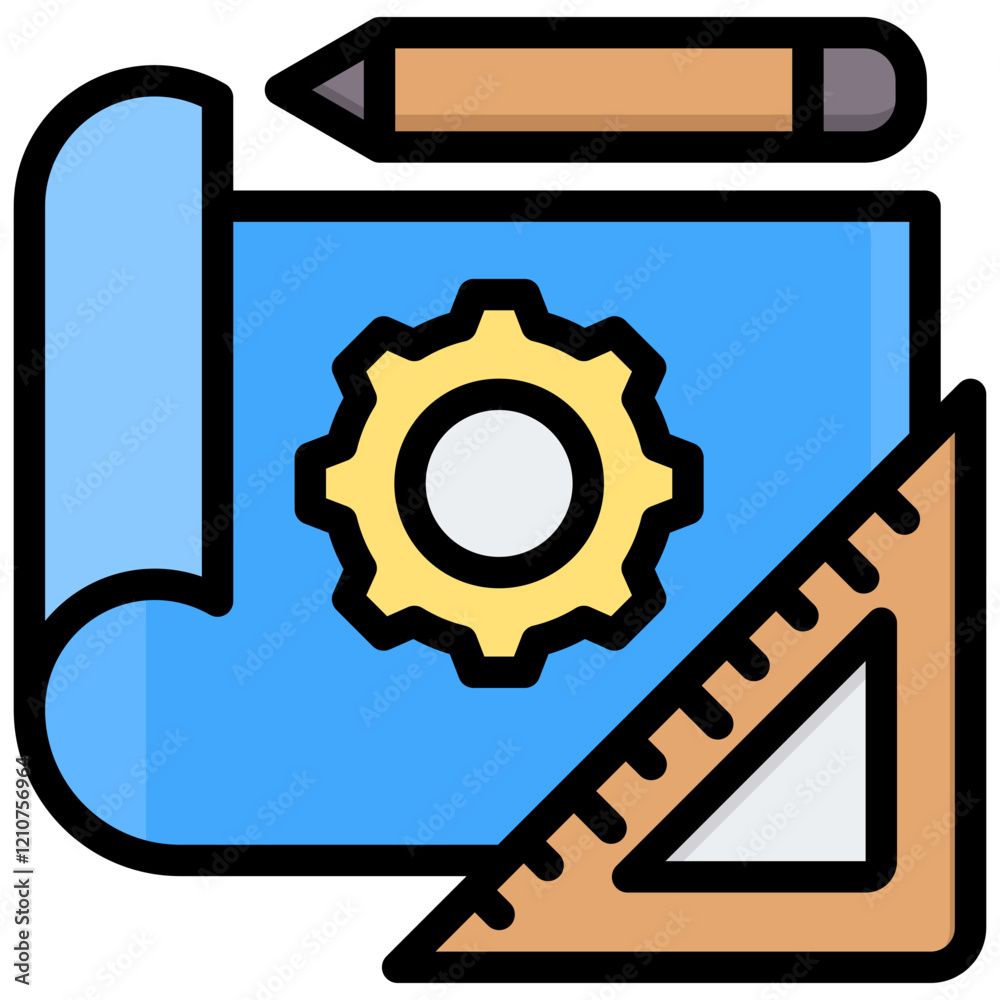 Poster Prototype Outline Color Icon