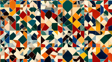 Vibrant Mosaic Pattern Showcasing Colorful Geometric Shapes and Designs