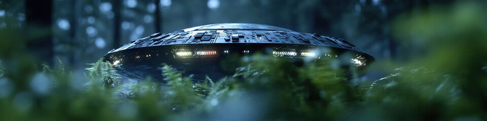 Disc-Shaped Spacecraft in Forest Environment